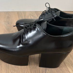 Prada Leather Platform Loafers